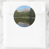 Sticker Rond Reflet du lac de Yosemite (Sac)