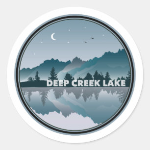 Sticker Rond Reflet Maryland du lac Deep Creek