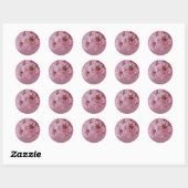 Sticker Rond Reflets Rose Pâle des Fleurs de Cerisier Sakura (Feuille)