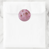 Sticker Rond Reflets Rose Pâle des Fleurs de Cerisier Sakura (Sac)