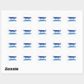 Sticker Rond Réflexion crocodile (bleu) (Feuille)