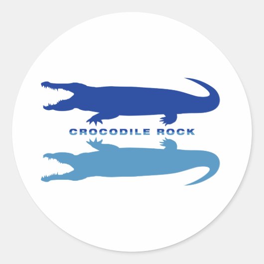 Sticker Rond Réflexion crocodile (bleu) (Devant)