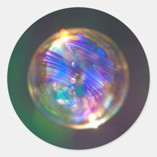 Sticker Rond Réflexion de bulle flottante (Devant)