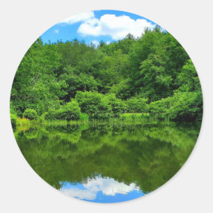 Sticker Rond Réflexion de l'étang