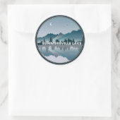 Sticker Rond Réflexion de Summersville Lake West Virginia (Sac)