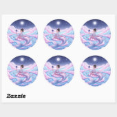 Sticker Rond Réflexion du clair de lune (Feuille)