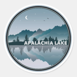 Sticker Rond Réflexion du lac Apalachia en Caroline du Nord