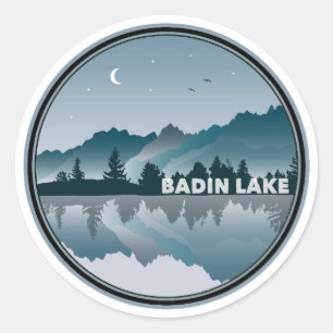 Sticker Rond Réflexion du lac Badin en Caroline du Nord