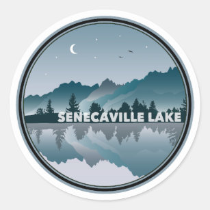 Sticker Rond Réflexion du lac Senecaville dans l'Ohio