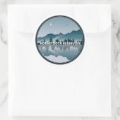 Sticker Rond Réflexion du réservoir Horsetooth Colorado (Sac)