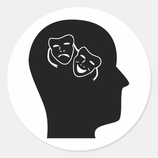 Sticker Rond Réflexion sur le drame (Devant)