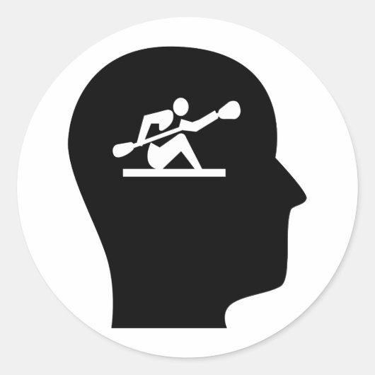 Sticker Rond Réflexion sur le kayak (Devant)