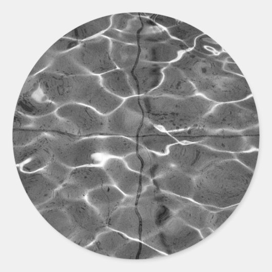 Sticker Rond Réflexions Légères Sur L'Eau : Noir & Blanc (Devant)
