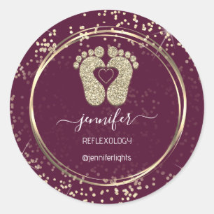 Sticker Rond Reflexologie Pieds Confetti Gold Parties scintilla