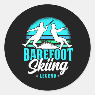 Sticker Rond Refoot Ski Légende Style Rétro Ski nautique Sport