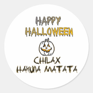 Sticker Rond Refroidissez et détendez-vous Happy Halloween Coll