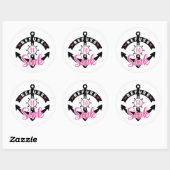Sticker Rond Refuse To Sink Breast Cancer Awareness (Feuille)