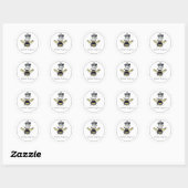 Sticker Rond Regal Bee Et Crown Custom Name Plaque d'enregistre (Feuille)