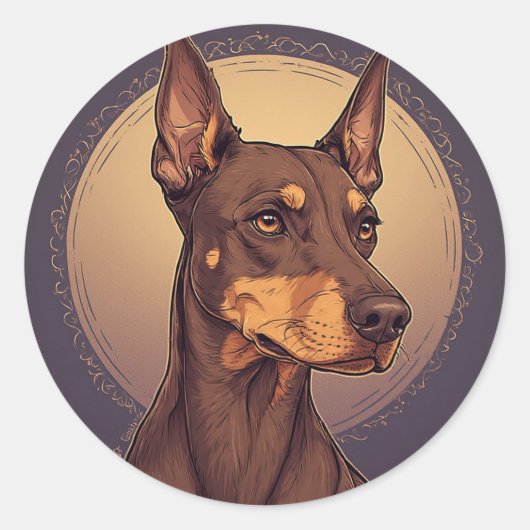 Sticker Rond Regal Doberman (Devant)