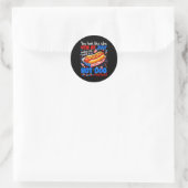 Sticker Rond Regardez comme le 4 juillet drôle de hot-dog améri (Sac)
