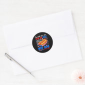 Sticker Rond Regardez comme le 4 juillet drôle de hot-dog améri (Enveloppe)