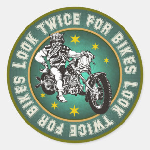 Sticker Rond Regardez Deux fois pour les vélos