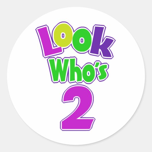 Sticker Rond Regardez qui a 2 ans (Devant)