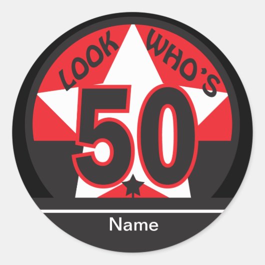 Sticker Rond Regardez qui a 50 ans | 50e anniversaire (Devant)