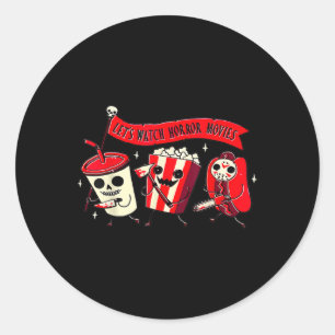 Sticker Rond Regardons les films d'horreur amusant Costume d'Ha