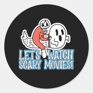 Sticker Rond Regardons les films d'horreur crier Horreur