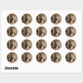 Sticker Rond Regards pour Père Noël (Feuille)