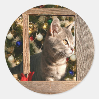 Sticker Rond Regards pour Père Noël