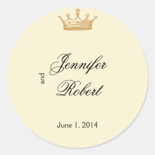 Sticker Rond Régence de la Couronne dans le phoque d'enveloppe (Devant)