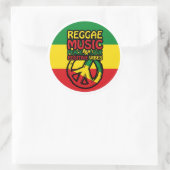 Sticker Rond Reggae and Peace Symbol with positive quotes (Sac)
