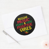 Sticker Rond Reggae design with positive quotes and reggae flag (Enveloppe)