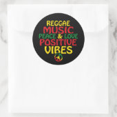 Sticker Rond Reggae design with positive quotes and reggae flag (Sac)