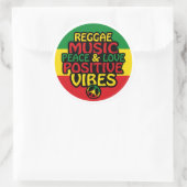 Sticker Rond Reggae design with positive quotes and reggae flag (Sac)