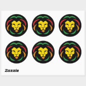 Sticker Rond Reggae Lion Tattoo JunetDix Blackity Black (Feuille)