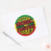 Sticker Rond Reggae Music with positive sayings (Enveloppe)