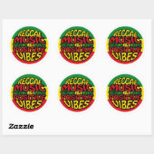 Sticker Rond Reggae Music with positive sayings (Feuille)