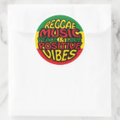 Sticker Rond Reggae Music with positive sayings (Sac)