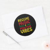 Sticker Rond Reggae Music with positive sayings (Enveloppe)