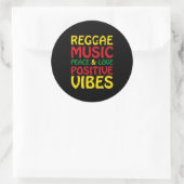 Sticker Rond Reggae Music with positive sayings (Sac)