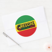 Sticker Rond Reggae Music with positive vibes and reggae flag (Enveloppe)