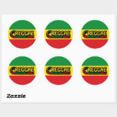 Sticker Rond Reggae Music with positive vibes and reggae flag (Feuille)