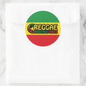 Sticker Rond Reggae Music with positive vibes and reggae flag (Sac)