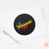 Sticker Rond Reggae Music with reggae flag colors (Enveloppe)