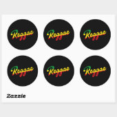 Sticker Rond Reggae Music with reggae flag colors (Feuille)