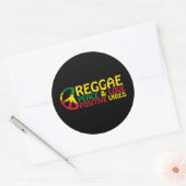 Sticker Rond Reggae Musique avec citations positives (Enveloppe)