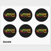 Sticker Rond Reggae Musique avec citations positives (Feuille)